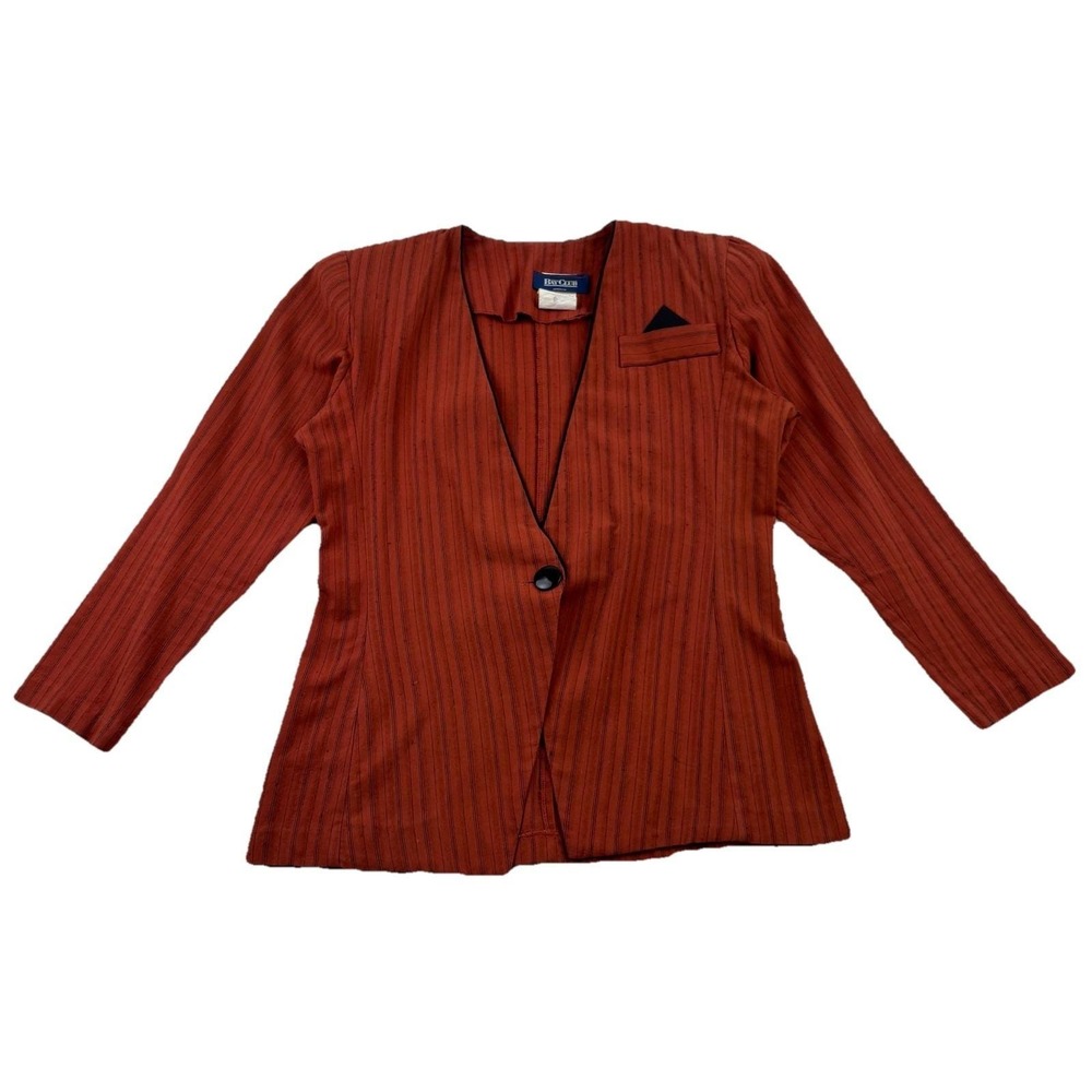Vintage Bay Club Pinstripe Single Button Blazer 90s Y2K Retro Career Chic 10